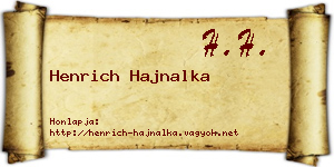 Henrich Hajnalka névjegykártya